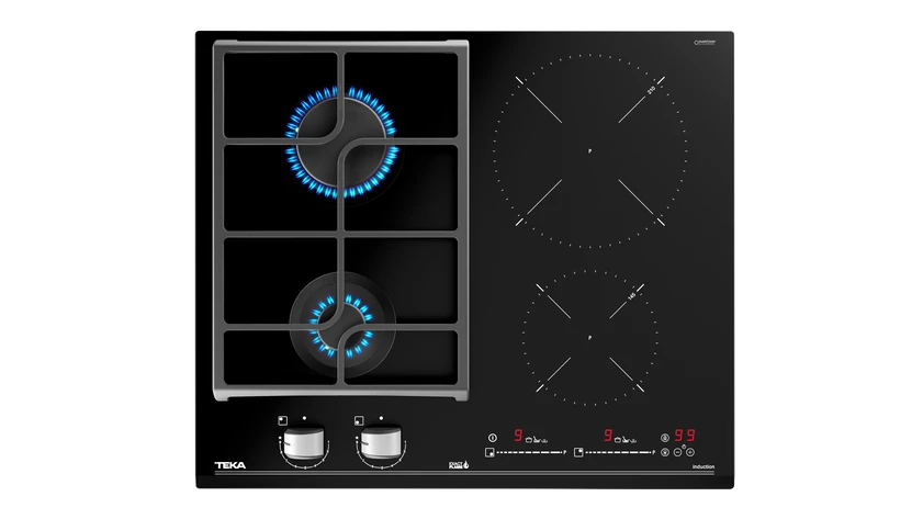 Teka JZC 64322 ABC BK (E4) 60 cm Siyah Camlı İndüksiyonlu + Gazlı Hibrit Ocak
