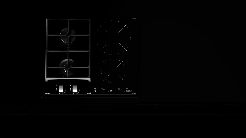 Teka JZC 64322 ABC BK (E4) 60 cm Siyah Camlı İndüksiyonlu + Gazlı Hibrit Ocak